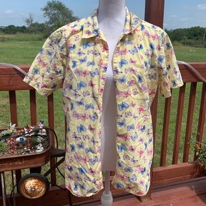 Karen Scott Yellow Short Sleeve Button Down